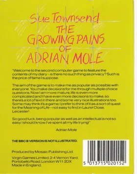 Growing Pains of Adrain Mole, The (19xx)(Virgin)[b2] box cover back